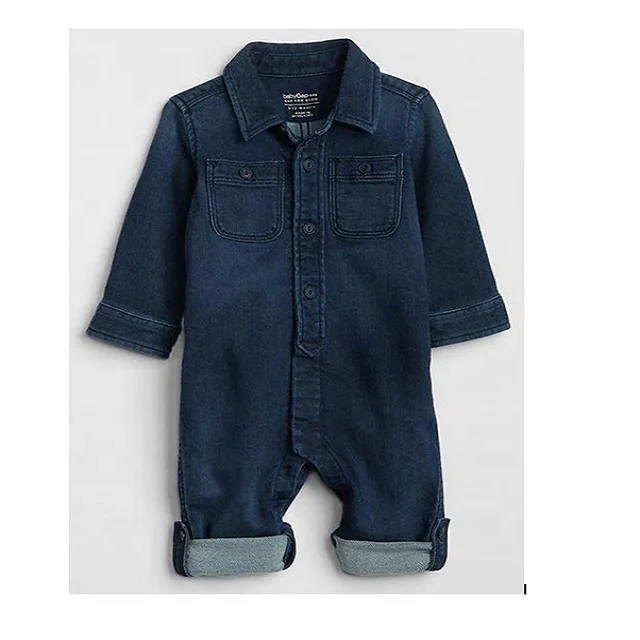 Детский джинсовый вид L/S цельный