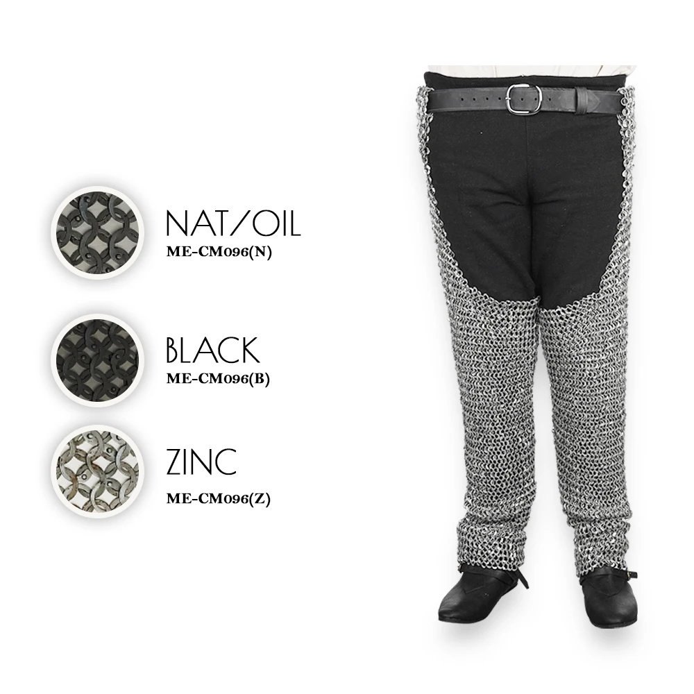 Indian Factory Manufactured Antique Style Aluminum Flat Riveted Dome Ring Custom Logo Printed Steel Chainmail Legging