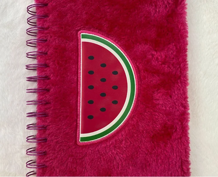 
Fuzzy Plush Diary Journal for Girls Creatives fruit Plush Girls Journal watermelon notebook A5 