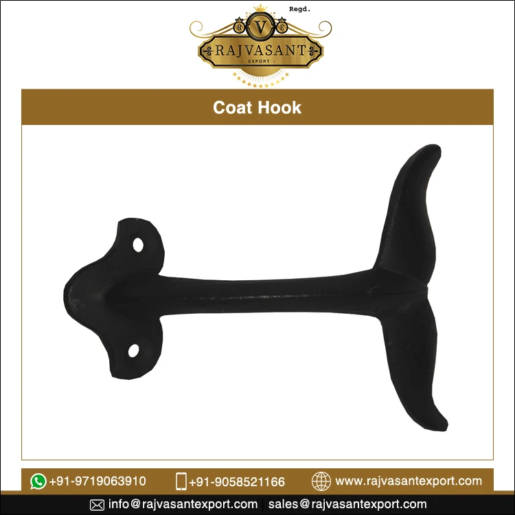 Solid Cast Iron Small Double Robe Fish Tail Bedroom Doors Coat Hooks at the lowest price direct from manufacturers