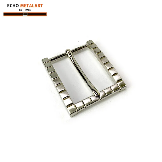 bamboo pattern pin buckle in brush nickel finish belt buckles for men