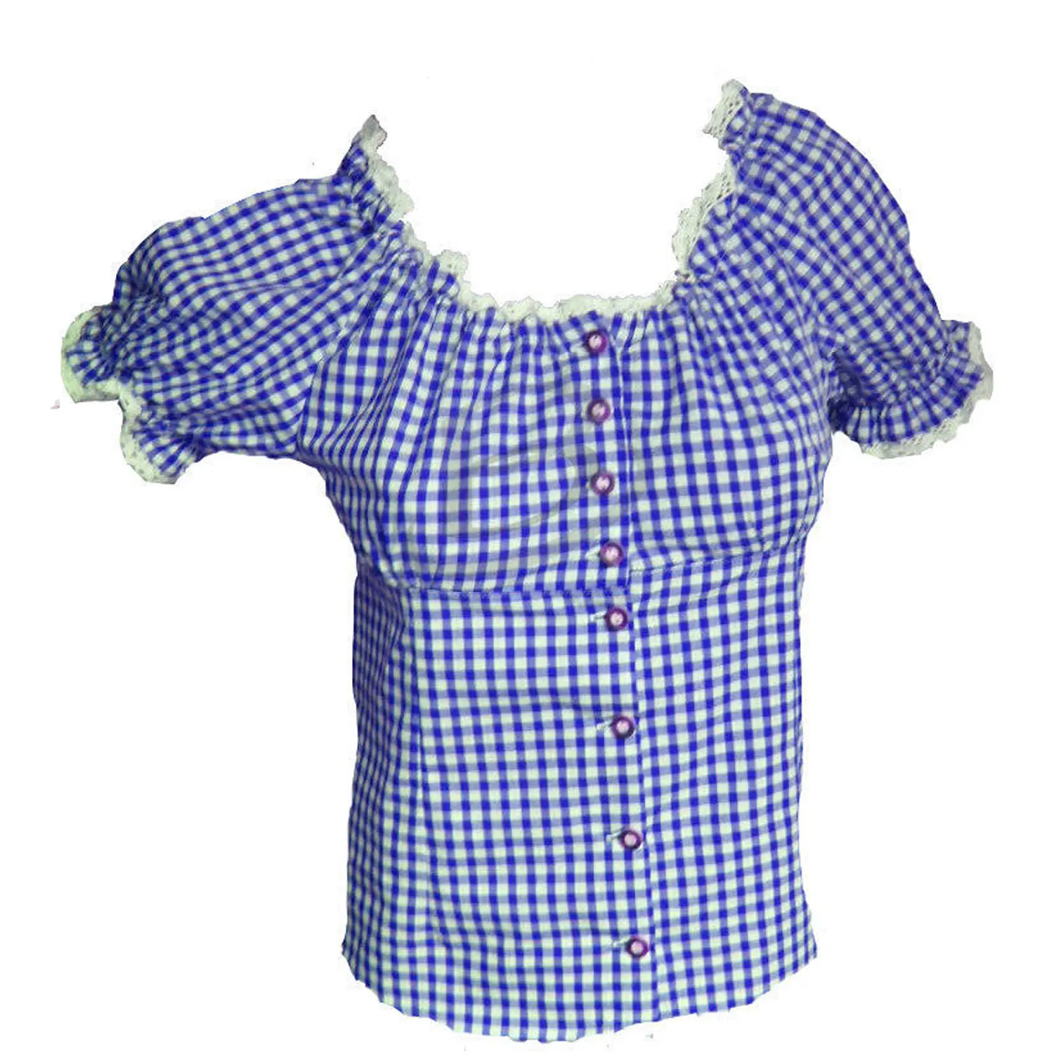 Oktoberfest Women Short Sleeve Shirt Ladies Check Shirts Stripe Summer Top Casual Blouse (German Bavarian Garments Shirts)