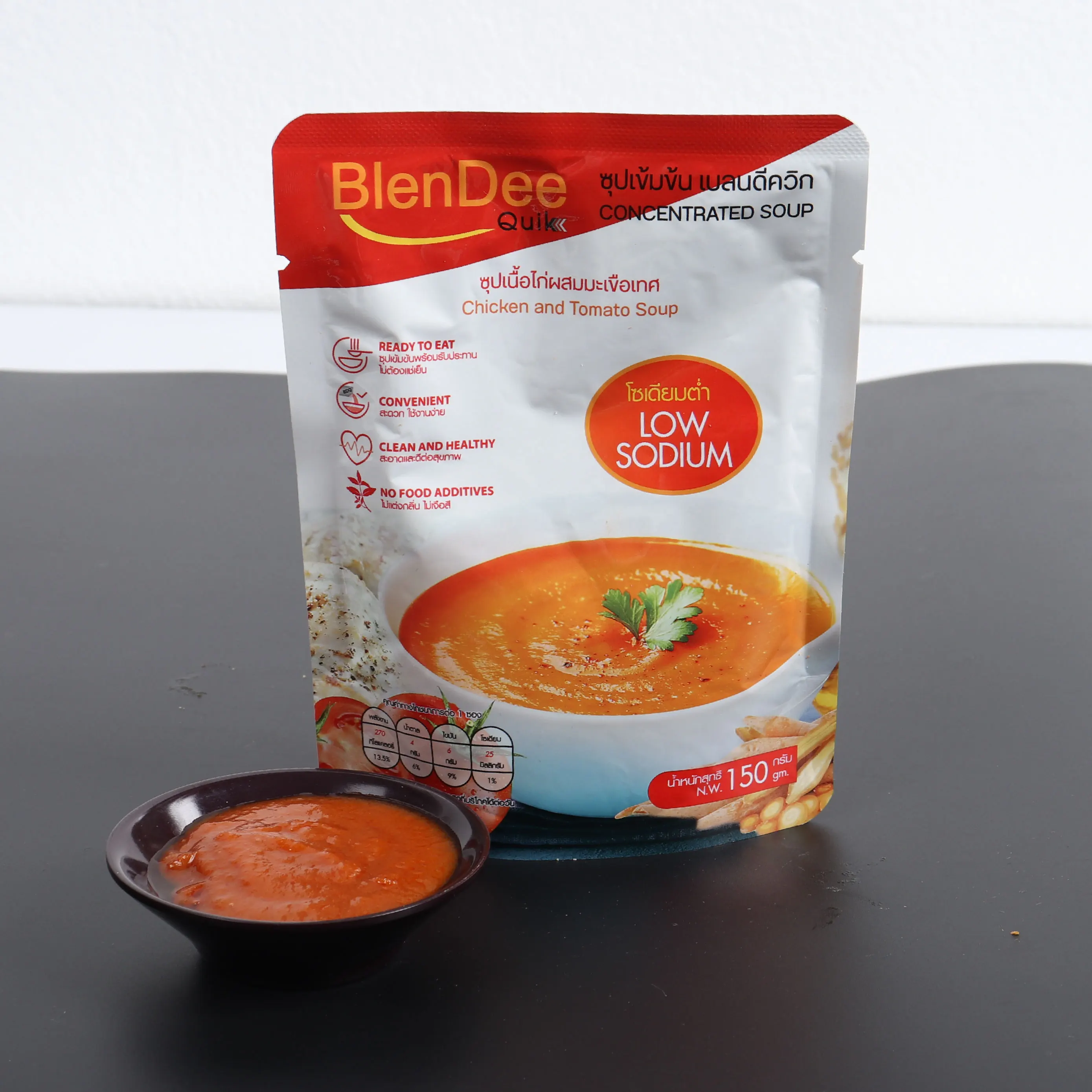 
Low Sodium Formula Chicken and Tomato Concentrated Soup From Thailand 