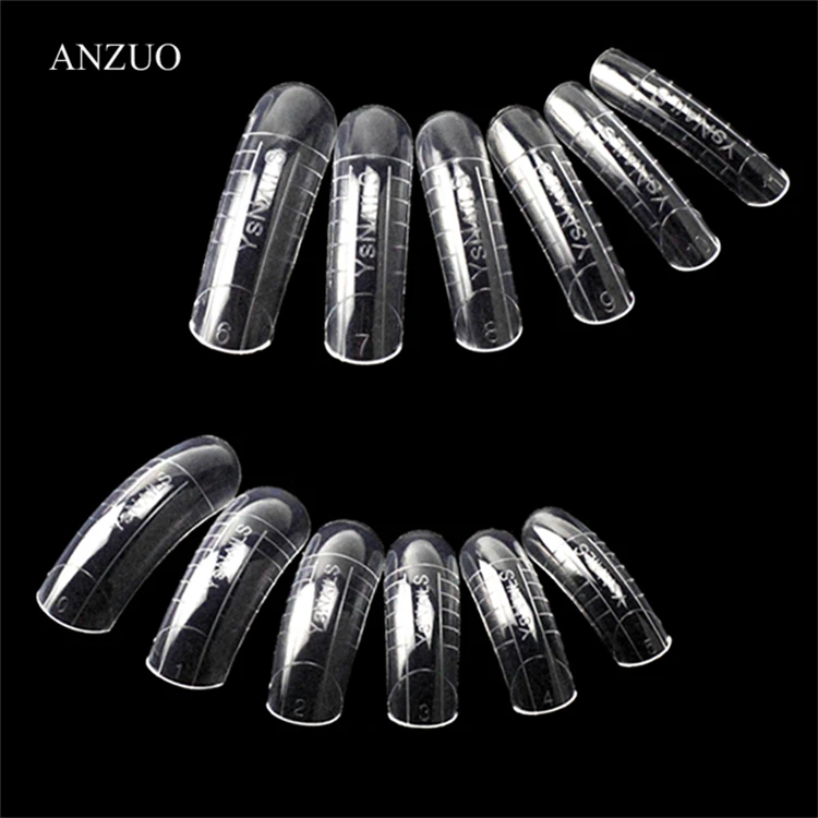 120pcs uv Gel Acrylic Nails Mold Artificial Dual Forms System UV Gel Polish Manicure Tool Nail Extension Form Tips Clear
