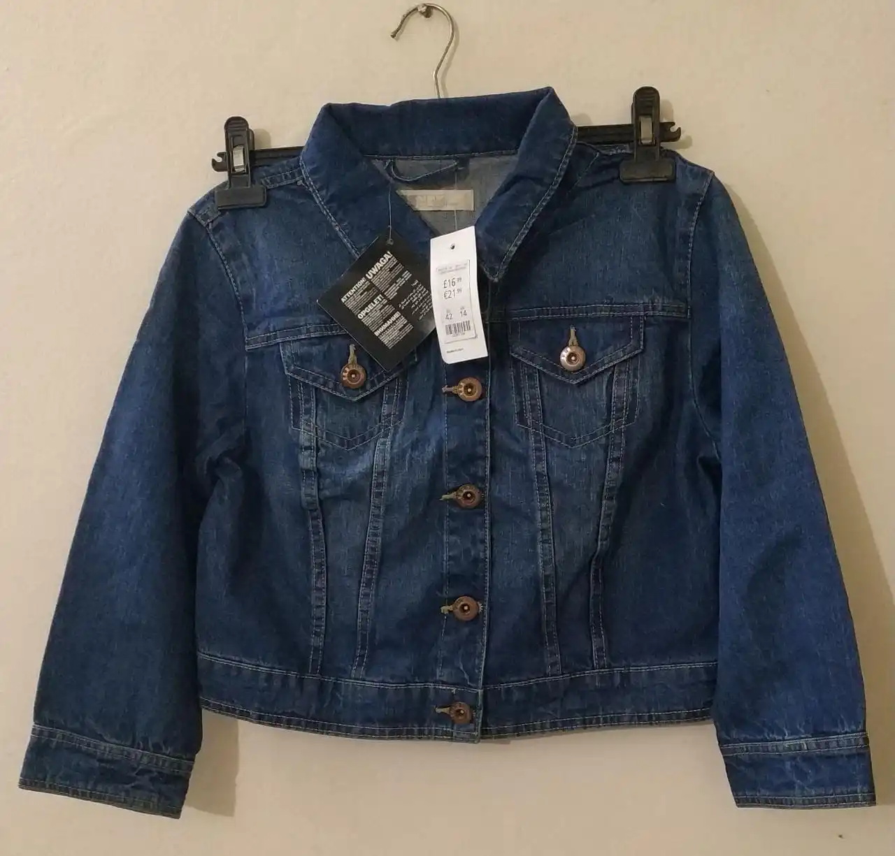 Branded Label Women Ladies Borg Denim Jacket Long Sleeve Button Fleece Jackets Warm Parka Coats Bangladesh Stock Lot