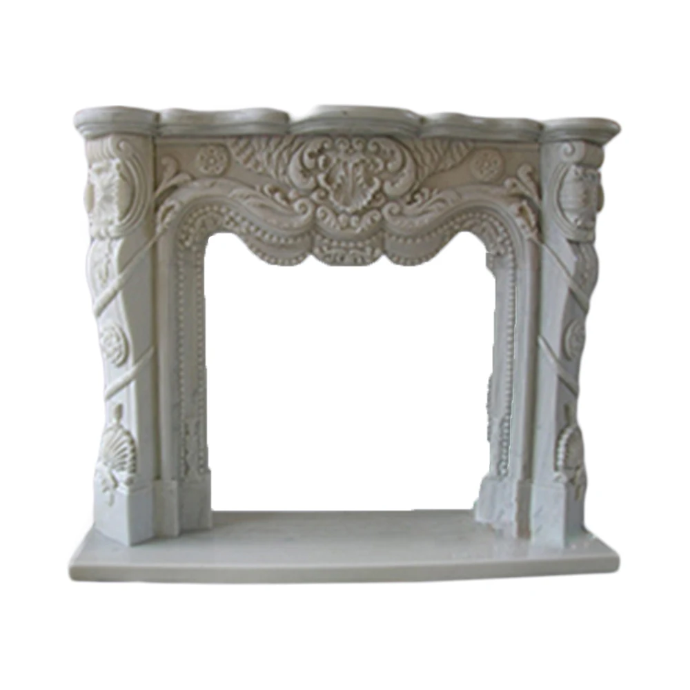 Классически элегантная однотонная каменная белая вырезанная вручную каминная статуя элегантный садовый орнамент из камня