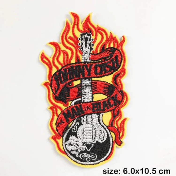 Guitar Rock Guitar Band Patches Creative Badges for Cloth Amazing Embroidered Patch DIY Applique Stickers