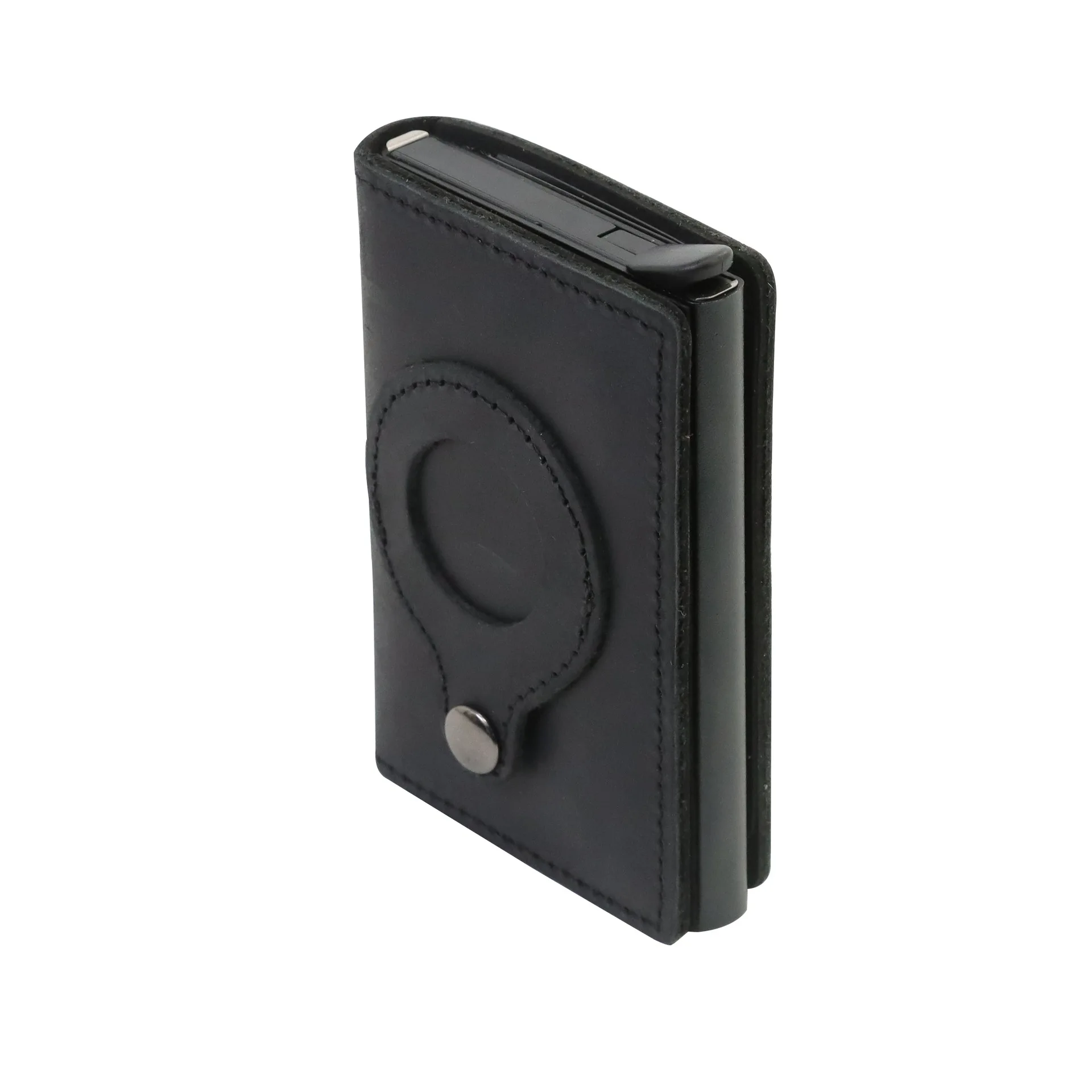 Wholesale high quality air tag RFID blocking slim wallet automatic Pop-up pu leather airtag credit card case wallet holder