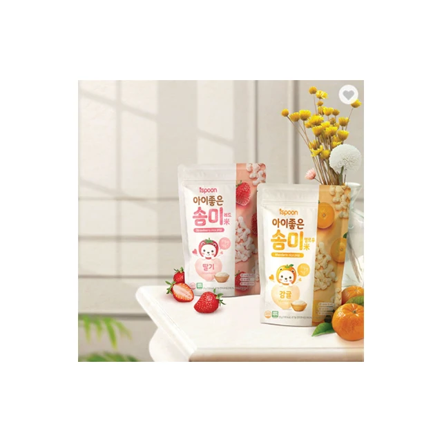 
Fruity Biscuit 100% Korean Organic Ingredients Grain Rice Snacks for Baby 