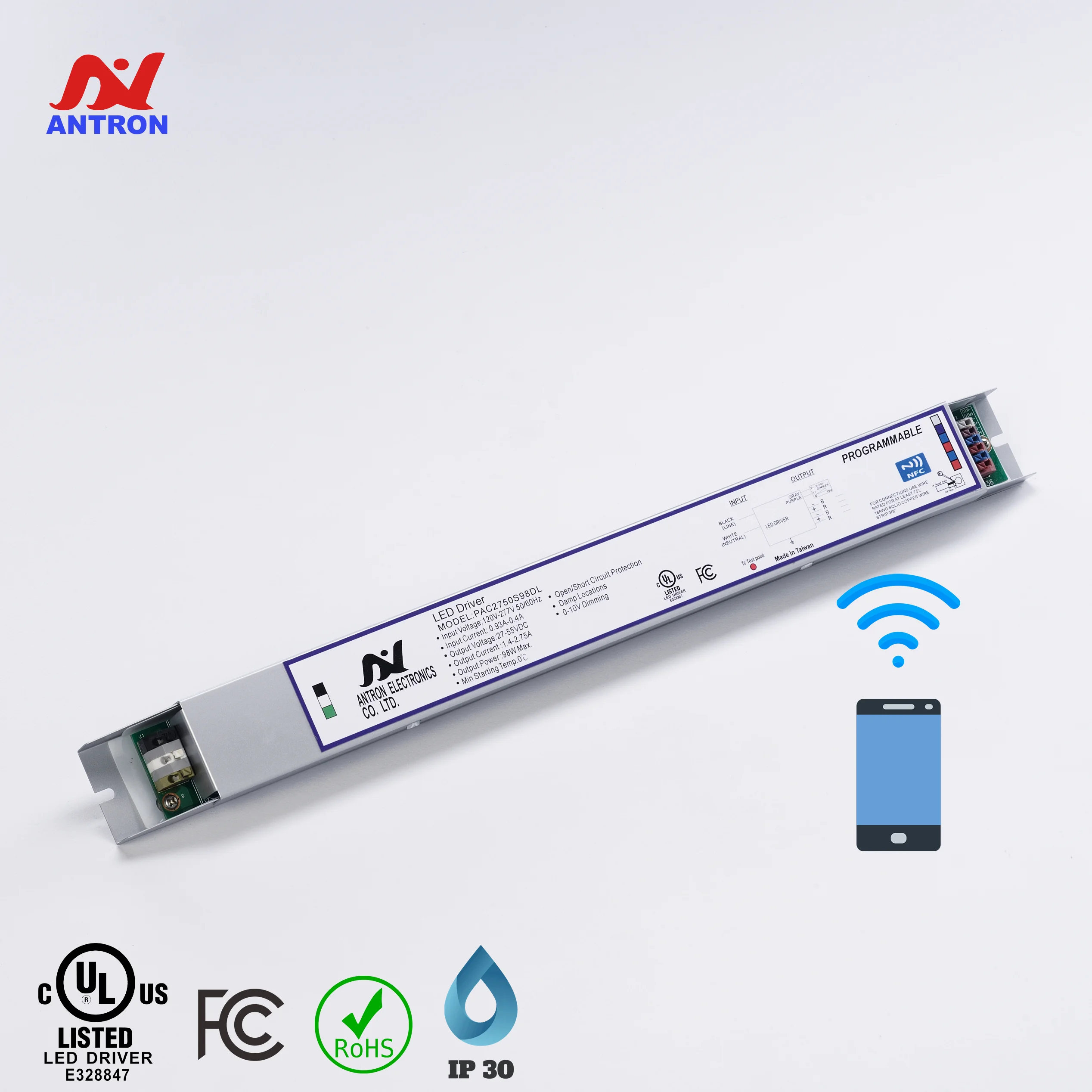 NFC 80W 27~55V Programmable LED Driver for LED Lamp