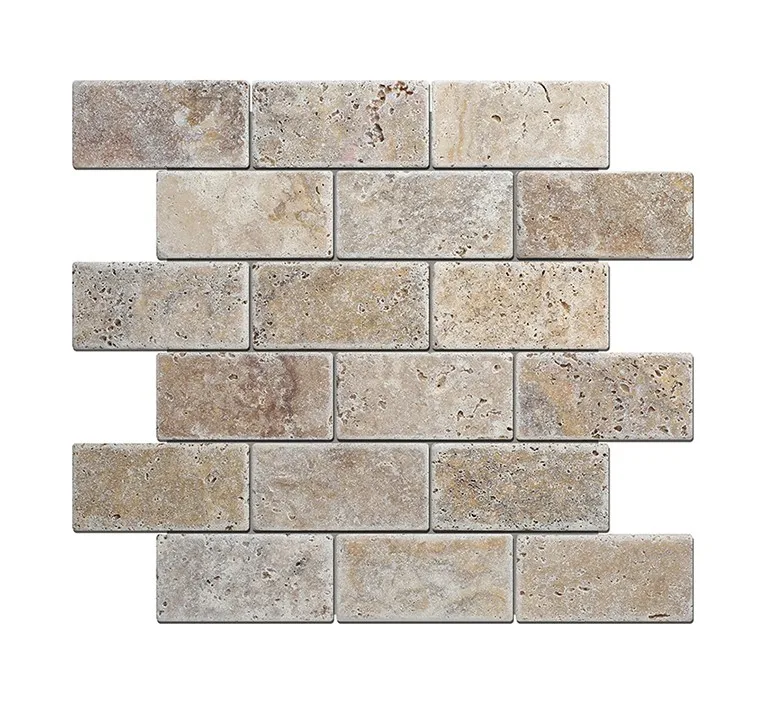 Quality Scabos Natural Stone - Split-Face Travertine Mosaic - Customizable Wall & Floor Tiles