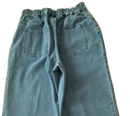 Beaded Pearl Jeans High Rise Stretch A13676 Size Medium NWT