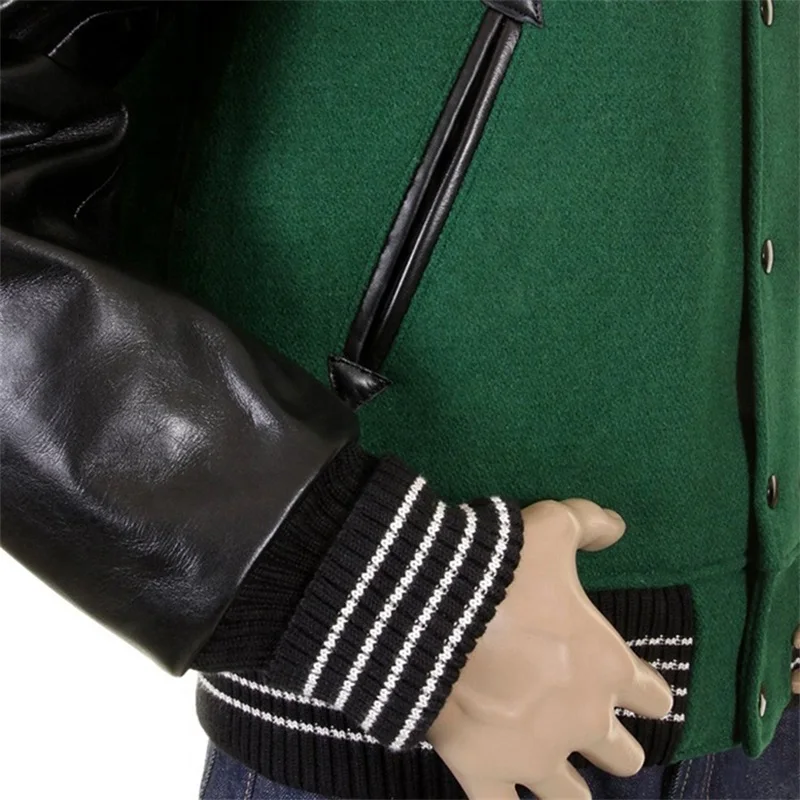Hot selling new OEM custom leather sleeve bomber letterman baseball towel embroidered varsity jacket for men