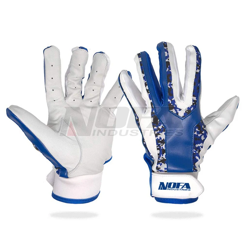 Pro Softball Glove Sports Baseball Batting Gloves for Adult Boys Girls Youth (Blue/Gray/White Digital Camo) Youth Small