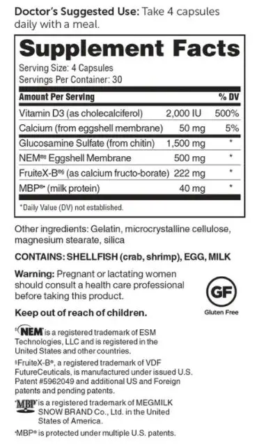 Joint & Bone Essentials For Healthy Joints and Strong Bones Joint Relief Supplement, 120 Capsules 30-Day Supply Premium Quality