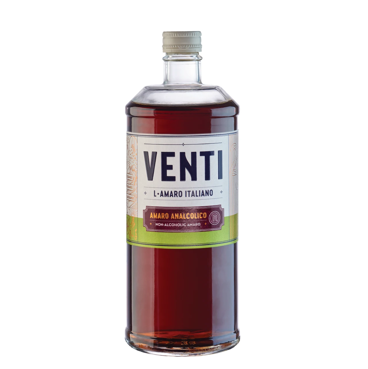 Top quality Made in Italy Non alcoholic Bitter Liqueur VENTI (75cl) for cocktail bars