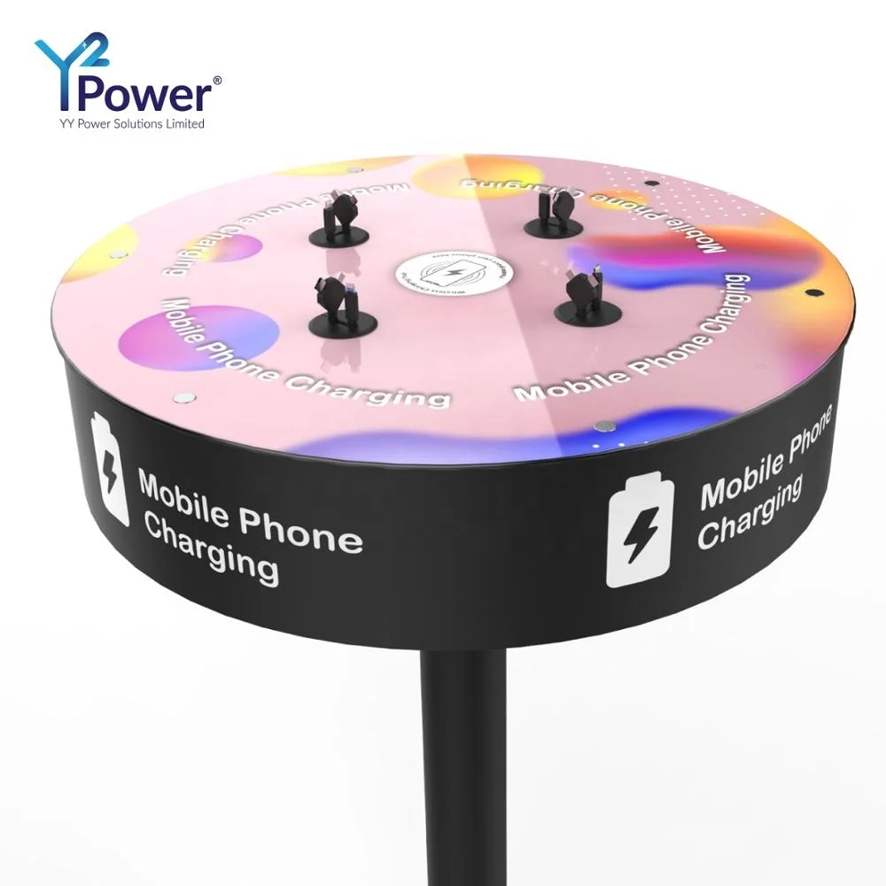 Y2 Power Classic Charging Table for bars, hospitality industry PT-T008-Y2 Steel wireless charge table for Restaurant Cafe
