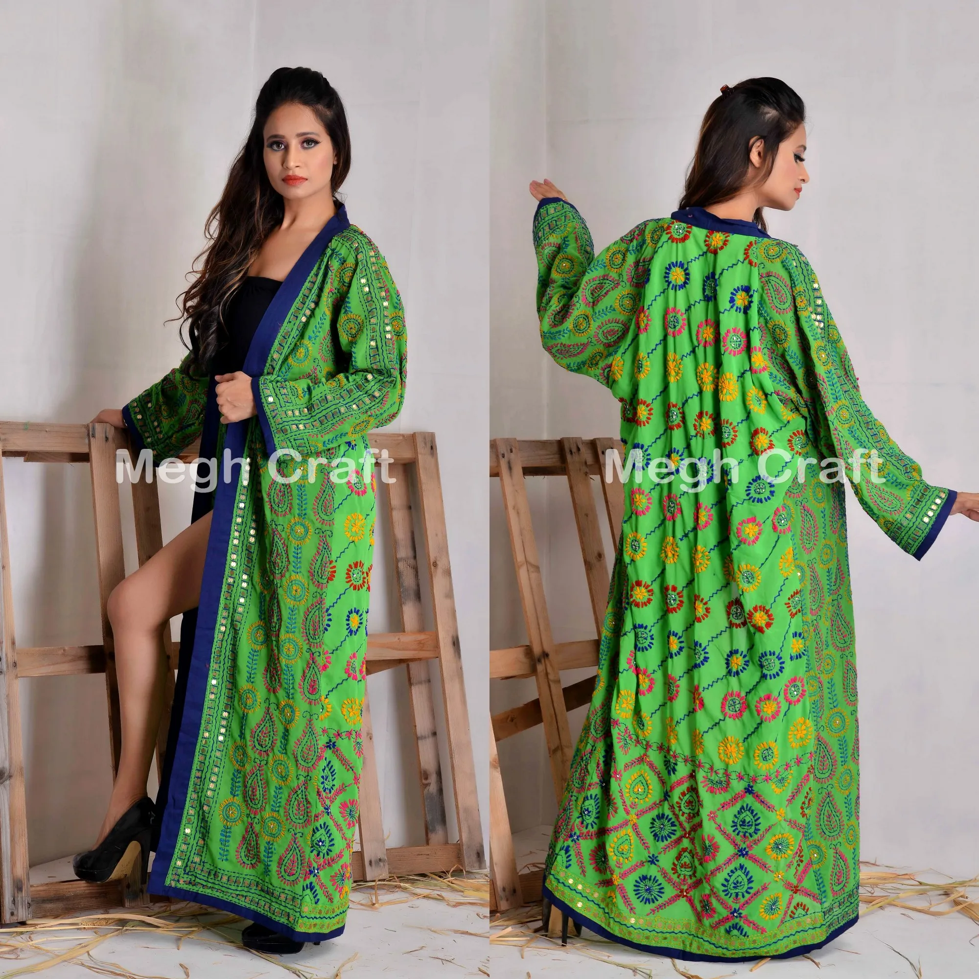 -Модное кимоно в стиле бохо из Жоржетта-кимоно бохо-пиджак-пляжная одежда-халат с вышивкой-кимоно вулкара-оптовая продажа