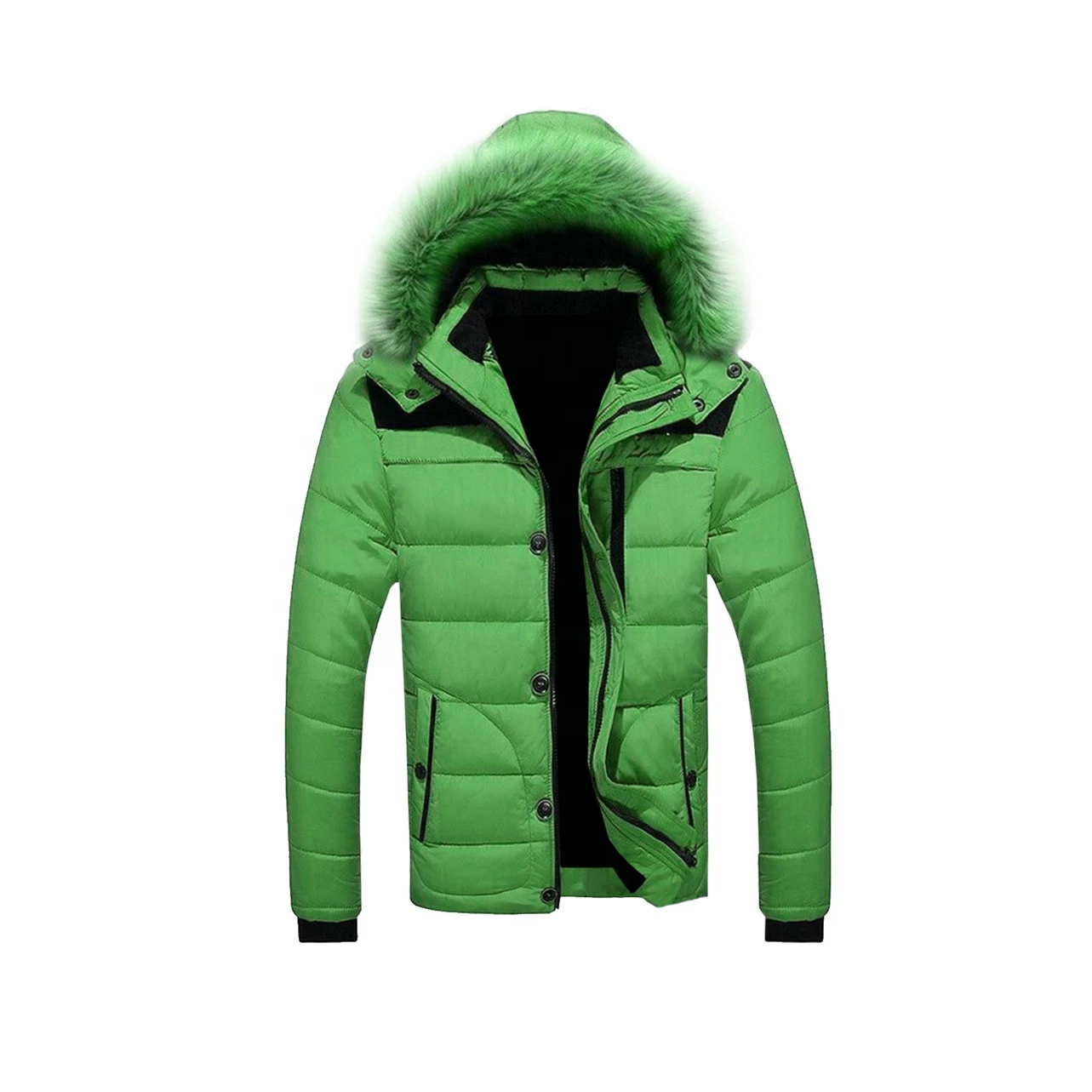 2021 High quality winter season warn up reversible custom made windproof waterproof padded hooded Street wear men puffer jackets