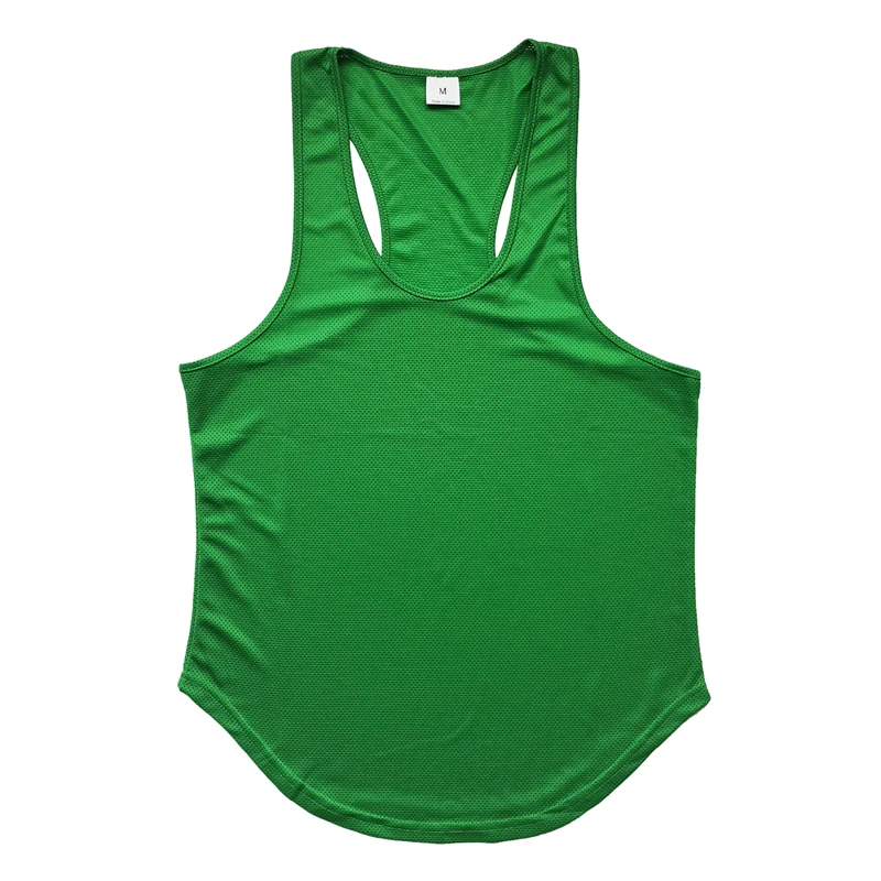 Drop shipping mesh polyester athletic wear gym stringer vest mens bodybuilding fitness tank tops