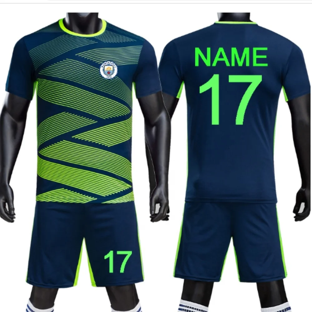 2020 Messi #10 Barcelona Away Jersey & Shorts for Kids Customized Breathable Soccer Uniforms Football Jerseys Set Team Sports