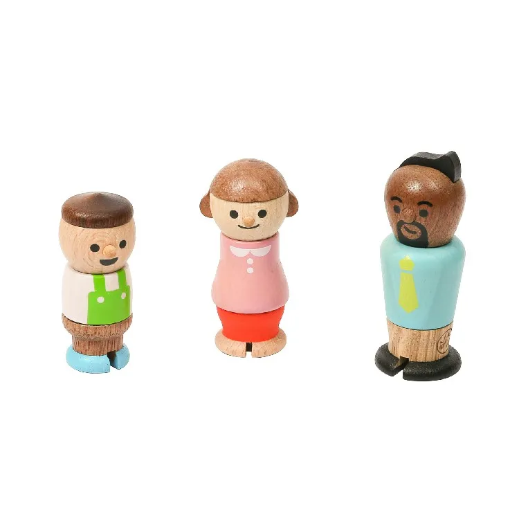 [2.6] Wholesale Wooden Family Figurine Set Educational Toys for Kids Playing