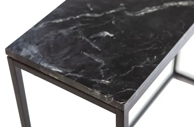 Marble Console Table Iron Frame and Black Marble Console Table Luxury Marble Top Iron Base Hallway Corner Table