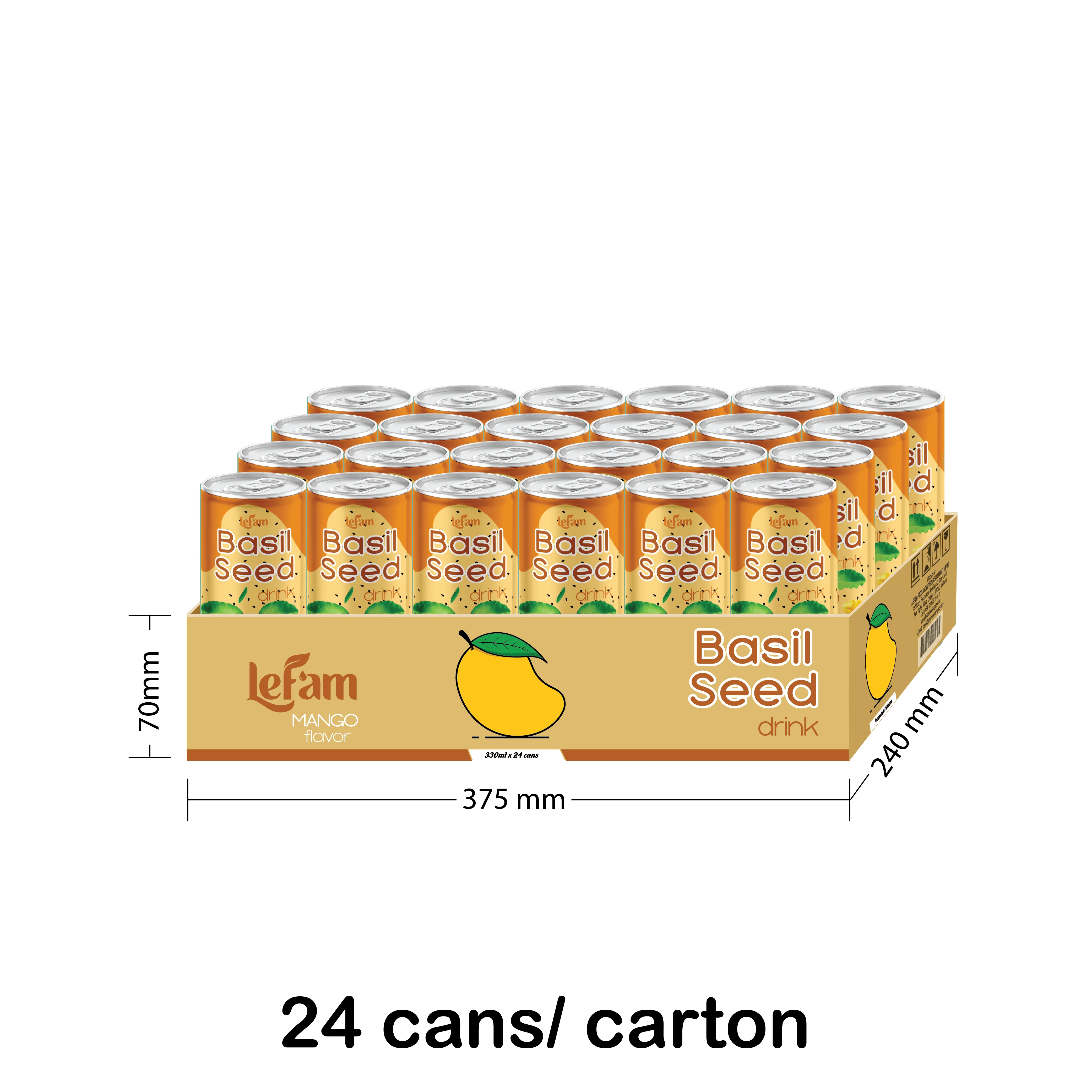 Original natural Organic Materials Basil Seed Drink Lychee/ Mango Low MOQ Private Label No Sugar Wholesale fruit juice drink