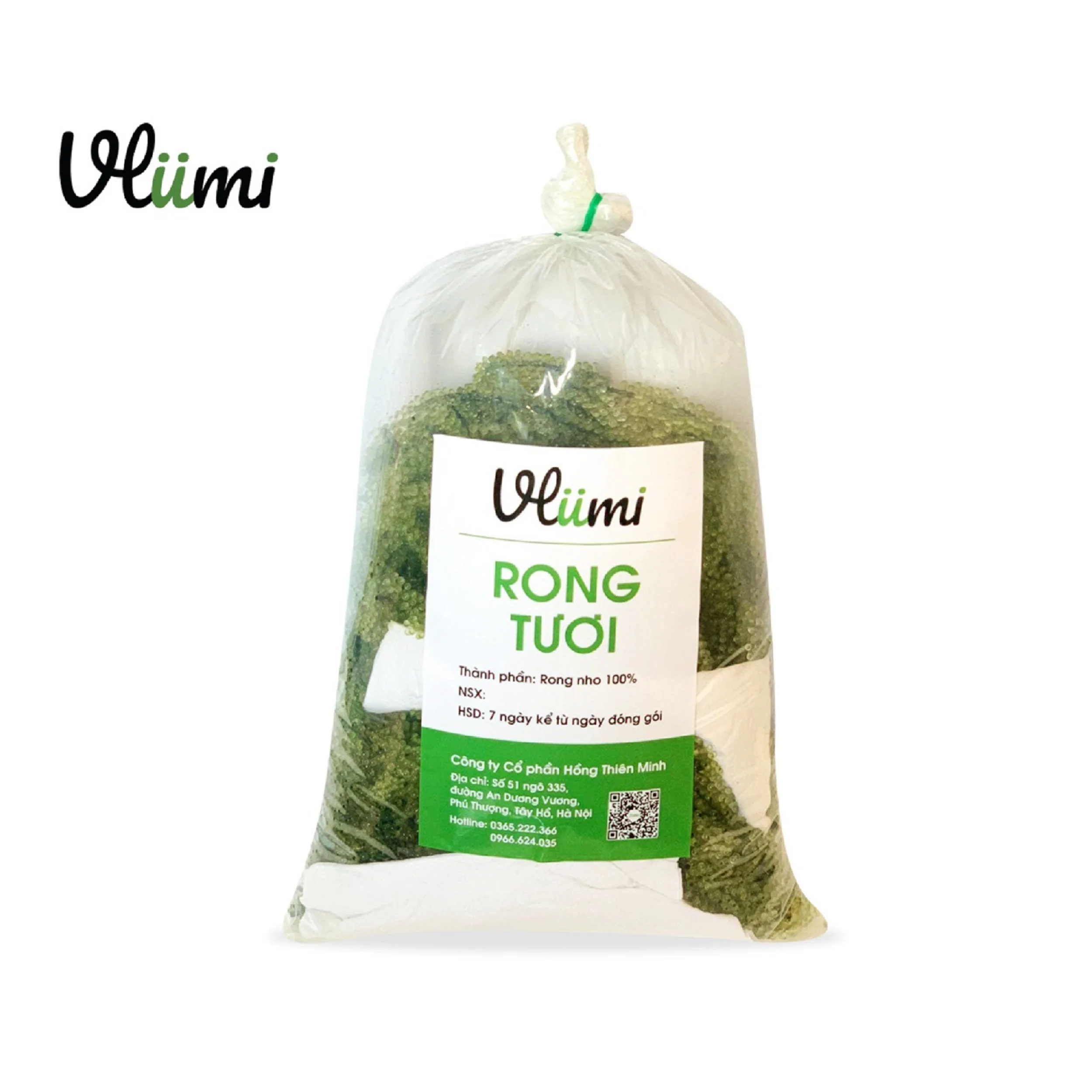 
Vegan Green Carvier VLUMI Seaweed Fresh Sea Grapes - Umibudo for Sashimi 