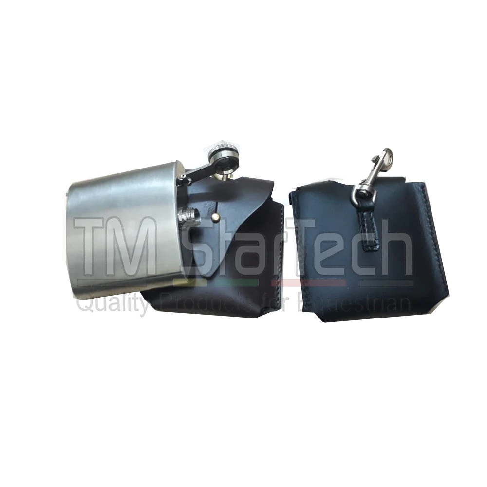 Leather Hunting Hip Flask Stainless Steel Baton Flask Alcohol Bottle Whisky Carrier Wine Pot