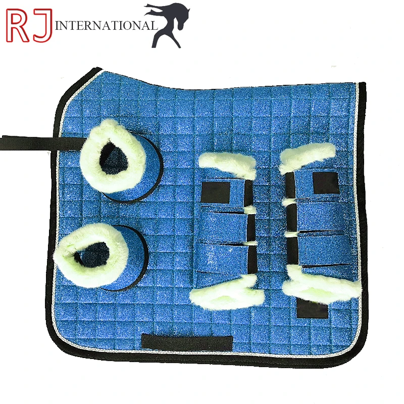 2021 Horse Riding Saddle Pads Custom Satin Fabric English Dressage Saddle Pads Sets