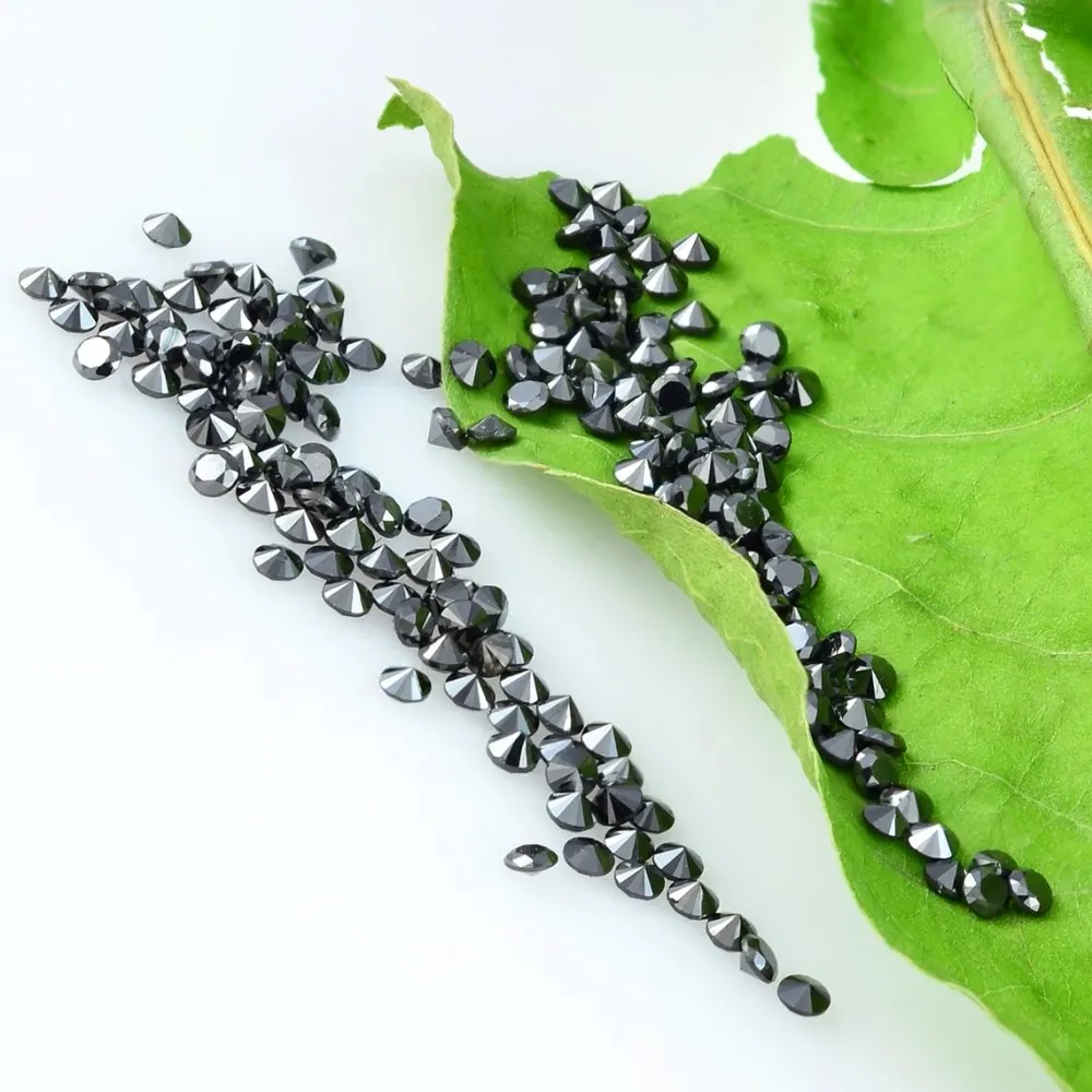 1.5 mm to 2.00 mm Size Finest Quality Black Diamonds Round Shape 1 carat black diamond price loose black Diamonds