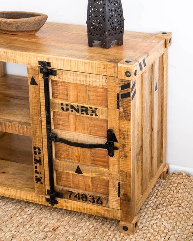 roots solid mango wood tv cabinet 2022 container style wooden tv cabinet