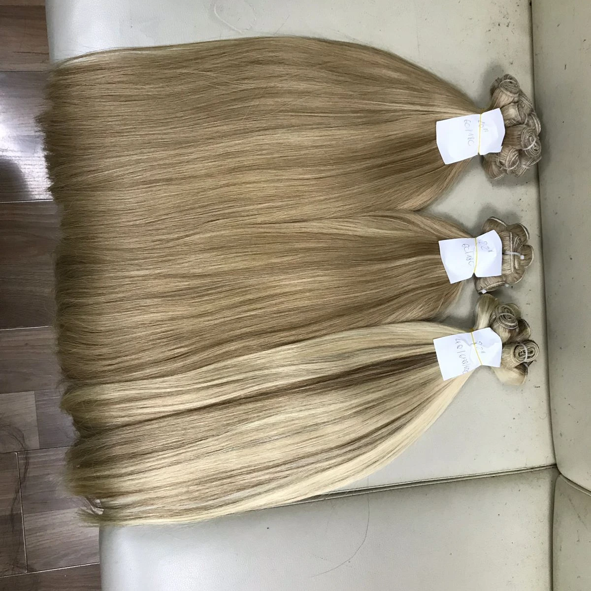 2023 hot sale human extensions double straight hair weft piano blond color hair macsara weft  hair