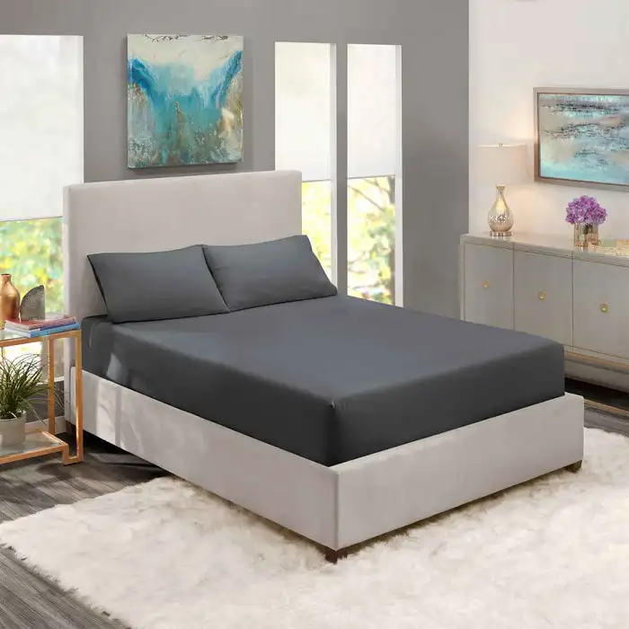 Factory Hot Sale  90G 100% Polyester Microfiber  Fitted Bed Sheet For Home wholesale