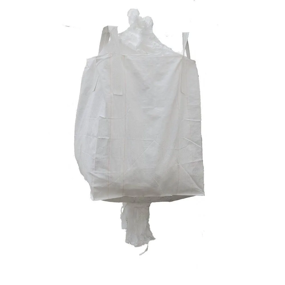 White FIBC Bulk Jumbo Bag With Top Filling Spout And Discharge Spout
