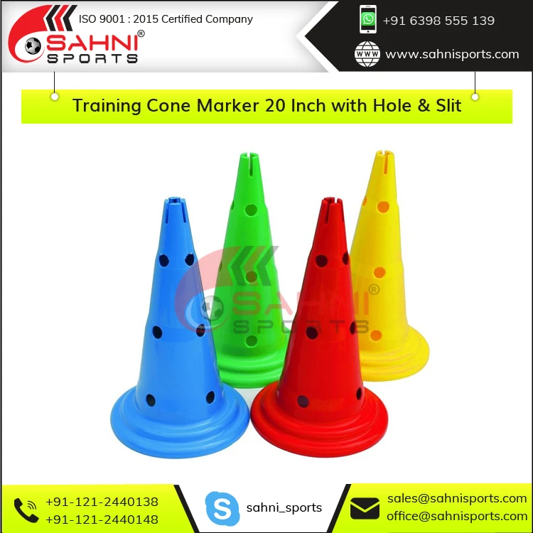 Wholesale 20 Inch Agility Cones High Quality PE Plastic Sports Equipment with Hole & Slit Best Price Training Cone Marker