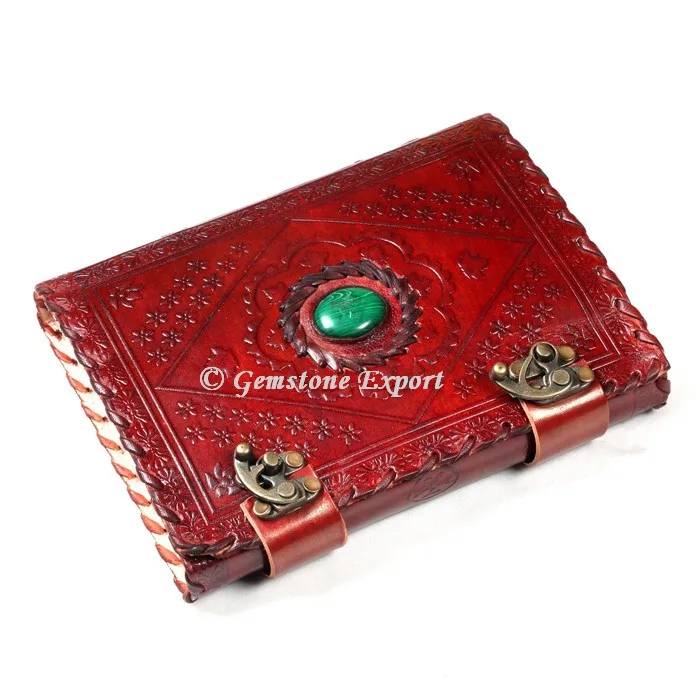Gemstone Stone hand made Leather Journal