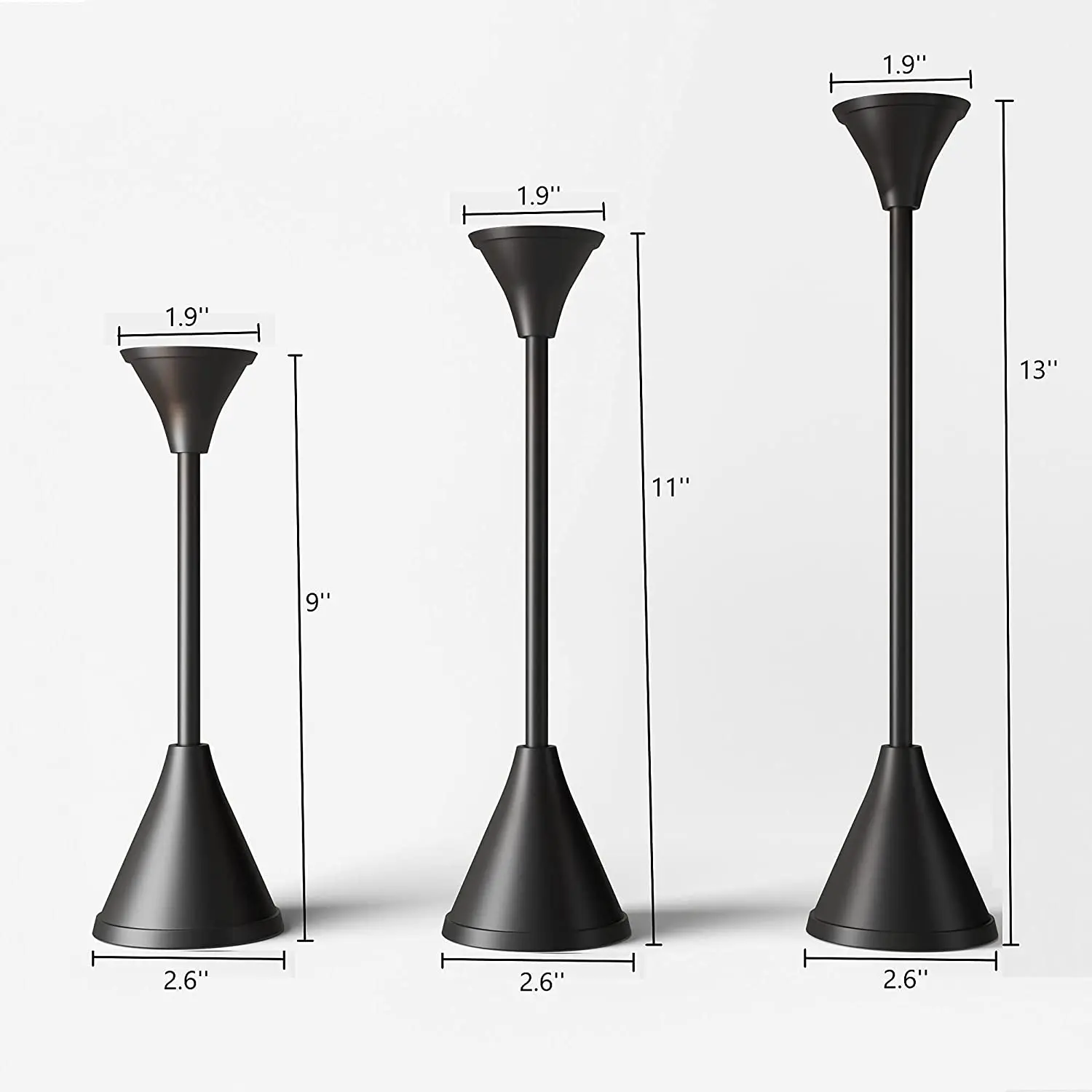 Factory Prices Candle Holder Black  Centerpiece Acrylic Glass Candle Holder Candlestick Holder For Decoration Uses