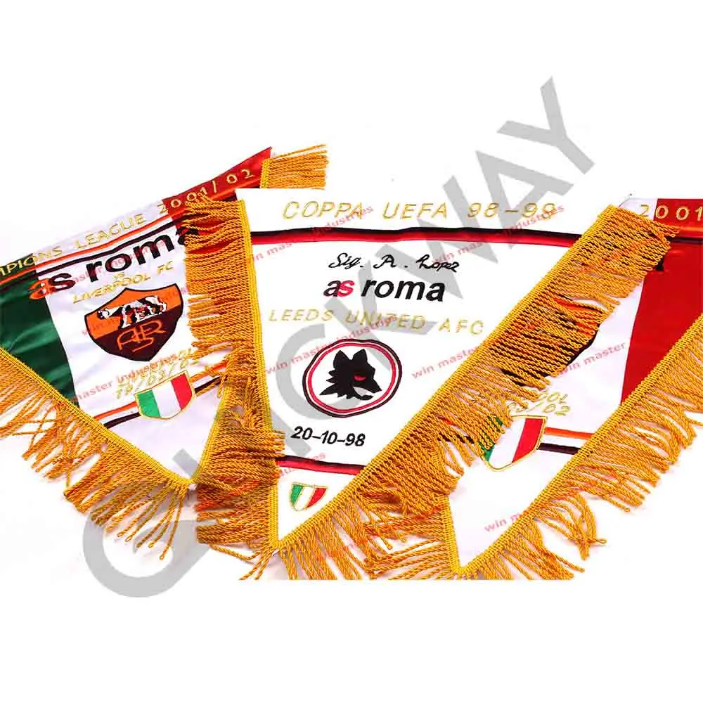 Оптовая продажа высокое качество атласный флаг треугольник Заказная атласная ткань вышитый Вымпел оборудование для личной обороны