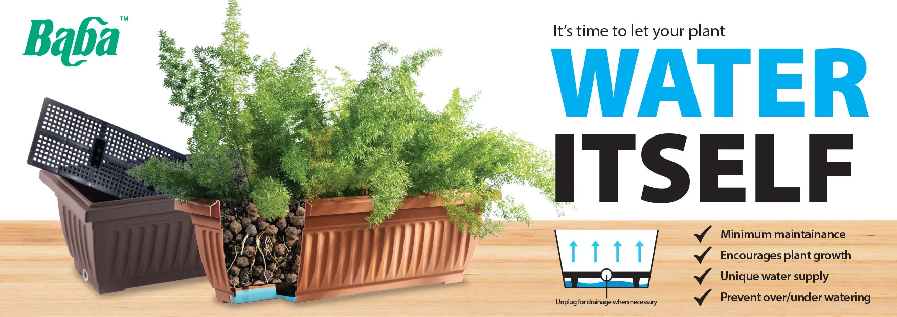 Malaysia Manufacturer Plant Biodegradable Plastic Self Watering Garden Pots Planters