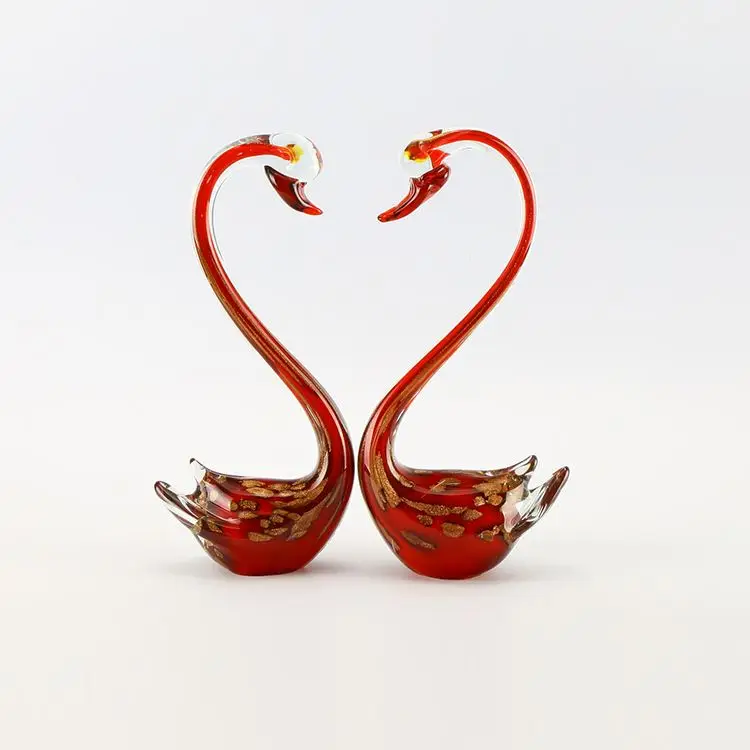 
Cheap Wedding decoration hand blown Glass swan 