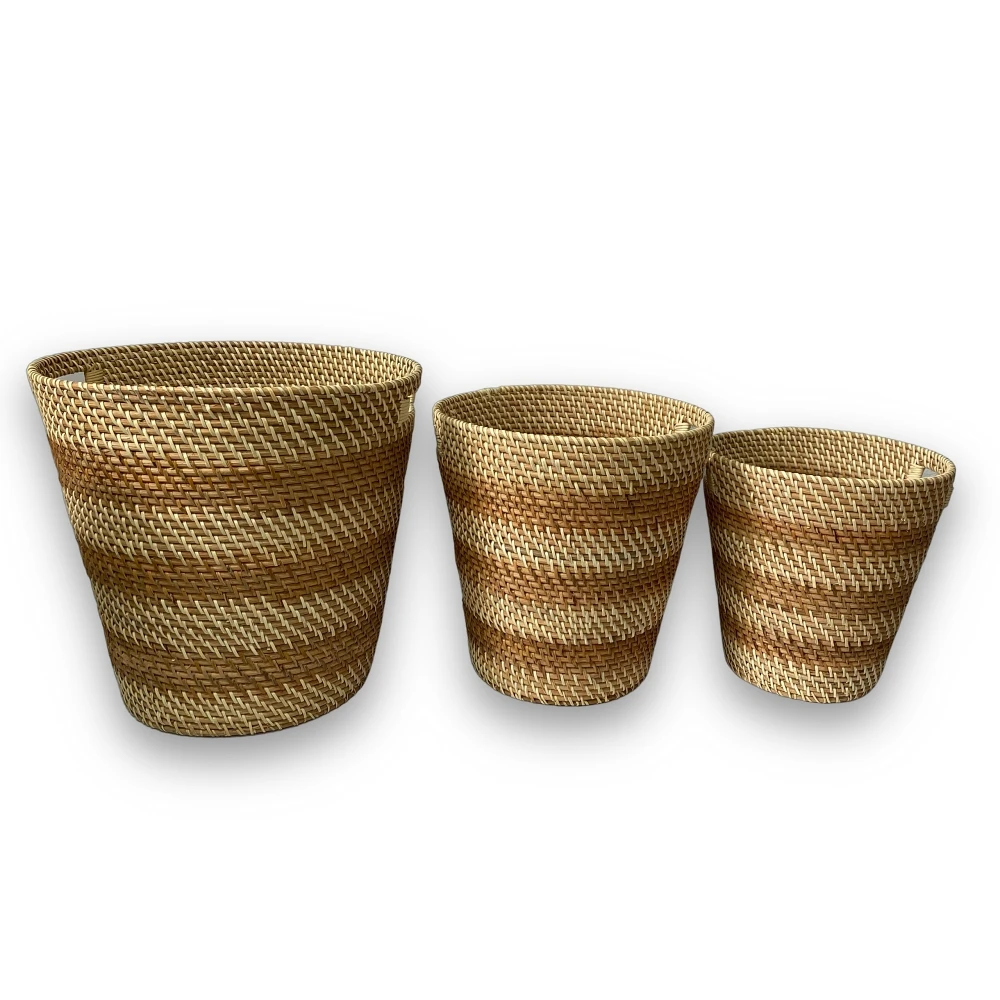 Rattan Wicker Storage Basket made in Vietnam - Home Livingroom Toys Laundry Stationary Flower Pot Decorative - OEM, ODM