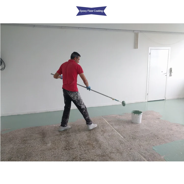 Epoxy Floor Paint easily applied with roller available in Green colour - for covering concrete and mosaic surfaces