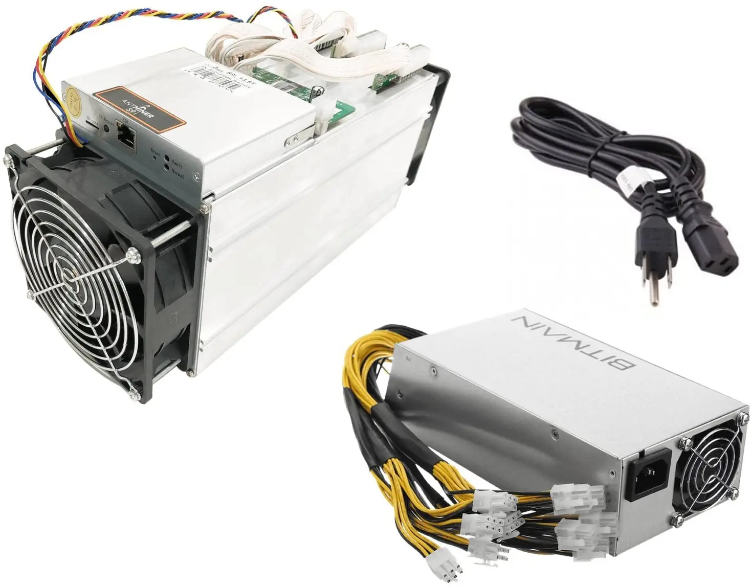 
2021 б/у Майнер биткоинов Antminer S9 S9I S9J 14T 14,5 T б/у Майнер asic S9 с оригинальным блоком питания bitmain 