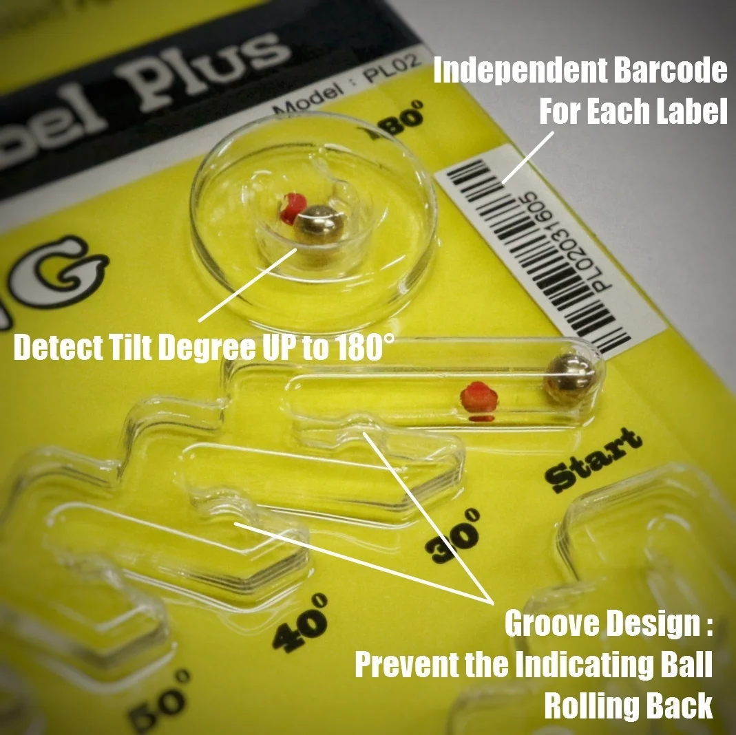 
Leaning Label Plus for Shipment : Tilt Warning Sensor 