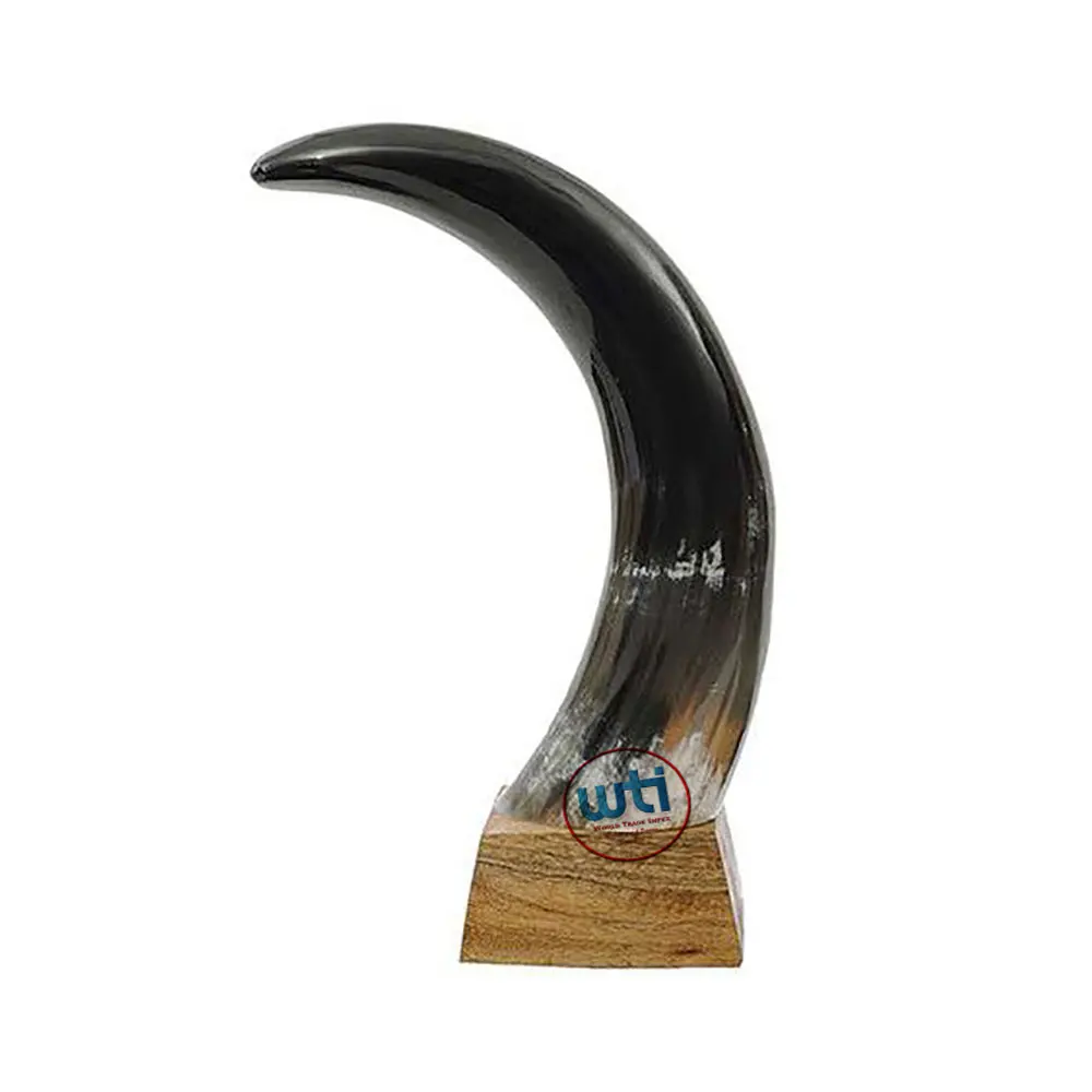  Декоративная скульптура бычьего рога длинный Рог на деревянной подставке