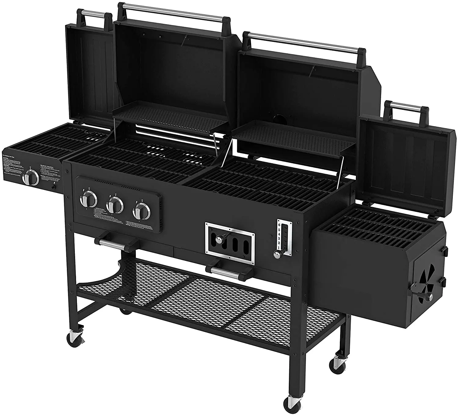 
Gas And Charcoal Grill Combo Smokeless Barbecue BBQ Grill 