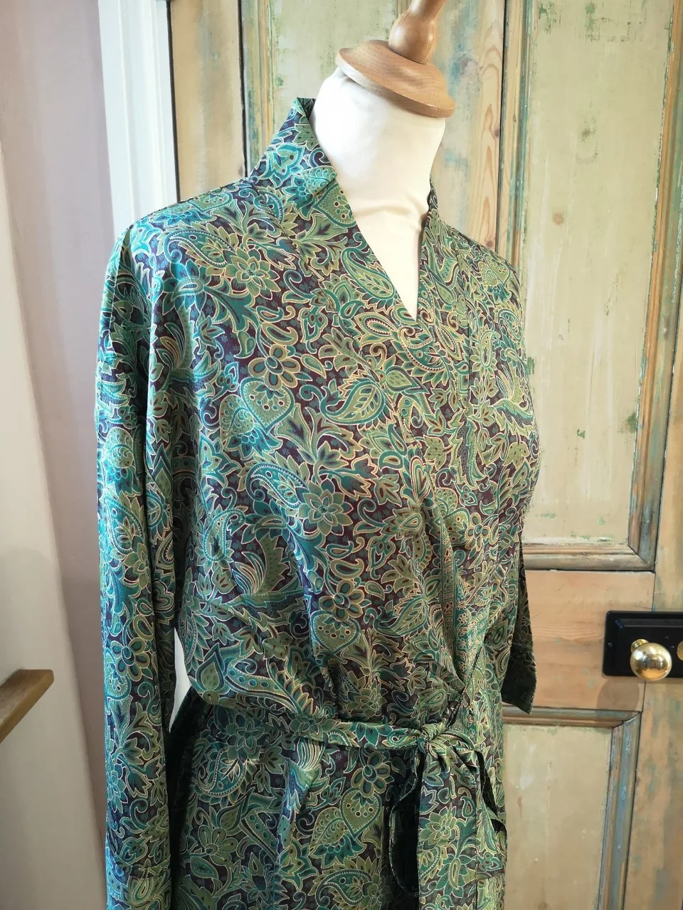 Luxurious Women silk dressing robes for  Bride squad gown Bridesmaid Gown Robe night one piece dress v neck kimono