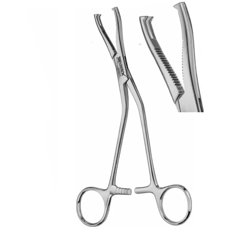 
 Зажим для хряща и кости Dingman, 7,5 дюйма, угловые зубья 2x2 с зубцами, ортопедические/костные инструменты, Simrix  